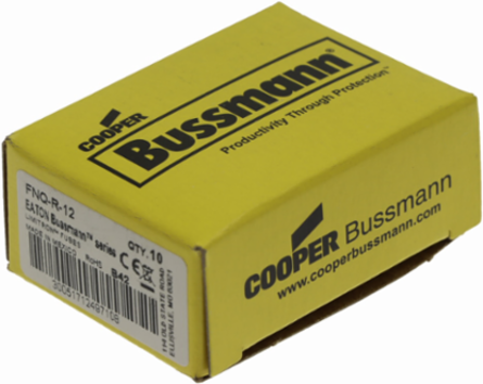 Eaton Bussmann series FNQ-R fuse, 12 A, Class CC, Non-indicating, Ferrule end x ferrule end, 12 sec at 200%, 200 kAIC, Melamine tube, Standard, 600 V
