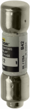 Eaton Bussmann series FNQ-R fuse, 12 A, Class CC, Non-indicating, Ferrule end x ferrule end, 12 sec at 200%, 200 kAIC, Melamine tube, Standard, 600 V