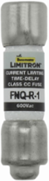Eaton Bussmann series FNQ-R fuse, 1 A, Class CC, Non-indicating, Ferrule end x ferrule end, 12 sec at 200%, 200 kAIC, Melamine tube, Standard, 600 V