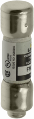 Eaton Bussmann series FNQ-R fuse, 10 A, Class CC, Non-indicating, Ferrule end x ferrule end, 12 sec at 200%, 200 kAIC, Melamine tube, Standard, 600 V