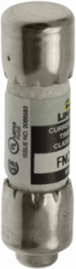 Eaton Bussmann series FNQ-R fuse, 2 A, Class CC, Non-indicating, Ferrule end x ferrule end, 12 sec at 200%, 200 kAIC, Melamine tube, Standard, 600 V