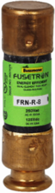 Class RK5 Dual Fuse, 8 A, Ferrule End x Ferrule End, 250 Vac, 125 Vdc