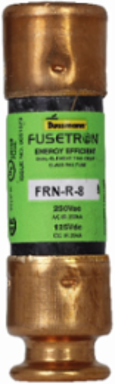 Class RK5 Dual Fuse, 8 A, Ferrule End x Ferrule End, 250 Vac, 125 Vdc