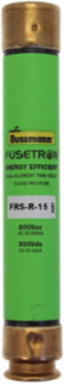 15 Amp Dual Class RK5 Non-Indicating Fuse, 5 Inch, 200 kAIC at 600 Vac