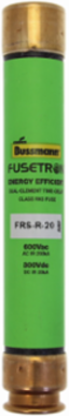 Dual 20 A Class RK5 Fuse, Ferrule End x Ferrule End, 200 kAIC at 600 Vac