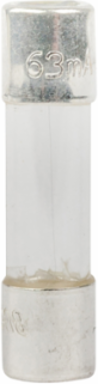Fast-Acting Fuse 63A 32Vdc Glass Tube 0.625 Inch x 0.25 Inch