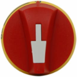 Front-Operated Pistol Handle 2.78 Inch Length, 30A-100A Rating, Red/Yellow