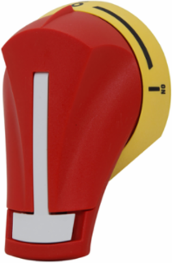 Front-Operated Pistol Handle, 30A Amperage Rating, Red/Yellow, Padlockable
