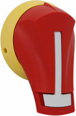 Right Side-Operated Pistol Handle 1.875 Inch x 2.875 Inch, 30A, Red/Yellow, Padlockable