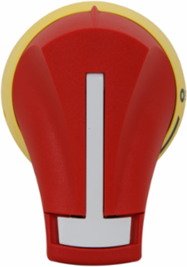 Right Side-Operated Pistol Handle 1.875 Inch x 2.875 Inch, 30A, Red/Yellow, Padlockable