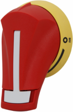 Right Side-Operated Pistol Handle 1.875 Inch x 2.875 Inch, 30A, Red/Yellow, Padlockable