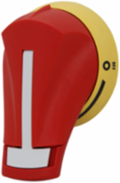Right Side-Operated Pistol Handle 1.875 Inch x 2.875 Inch, 30A, Red/Yellow, Padlockable