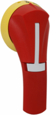 Front-Operated Pistol Handle, 60A, 1.91 Inch Width, Red/Yellow, 3.5 Inch Length