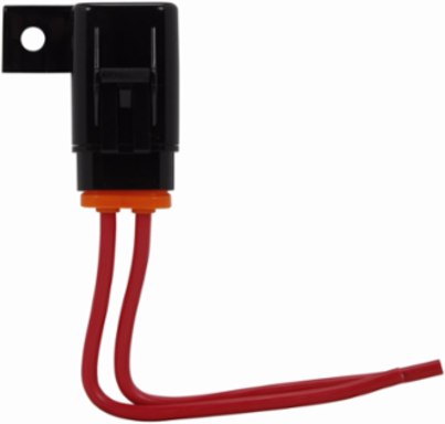 Gasket-Sealed Fuse Holder, 32 Vdc, 30A, 12 AWG Lead Wire, 6 Inch Length