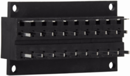 Ten-Pole Fuse Holder 125 Vac, 60 Vdc, 15A, 2.5 Inch Length, Tin-Plated Copper Terminal