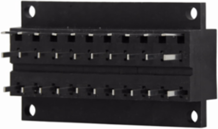 Ten-Pole Fuse Holder 125 Vac, 60 Vdc, 15A, 2.5 Inch Length, Tin-Plated Copper Terminal