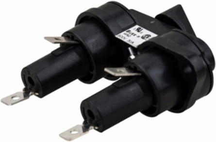 Panel Mount Fuse Holder, 1/4 Inch Quick Connect Terminal, 1.78 Inch Width
