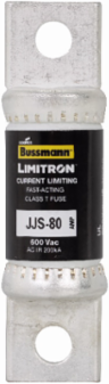 Class T Fuse, 80 A, 200 kAIC at 600 V, Small Footprint, Bolted Blade End