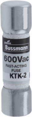 LIMITRON Fast-acting Fuse 2 A, 600 V, Ferrule x Ferrule End, 100 kAIC