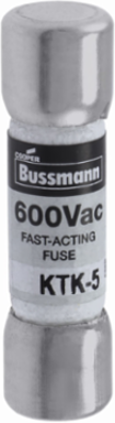 LIMITRON Fast-Acting Fuse, 5 A, 100 kAIC at 600 V, Non-Indicating, Nickel-Plated Bronze Endcap
