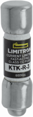 LIMITRON Fast-acting Fuse 3 A, 600 V, 200 kAIC, Non-indicating, Ferrule End