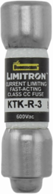 LIMITRON Fast-acting Fuse 3 A, 600 V, 200 kAIC, Non-indicating, Ferrule End