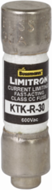 LIMITRON Fast-acting Fuse 30 A Class CC 1.5 Inch x 0.41 Inch 200 kAIC 600 V