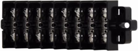 Panel Mount Terminal Block Connector, 600V, 60A, Six-Pole, 2 Inch Width, Nickel-Plated Brass