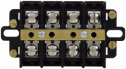Panel Mount Terminal Block Connector, 12-Pole, 600V, 60A, Nickel-Plated Brass, Black