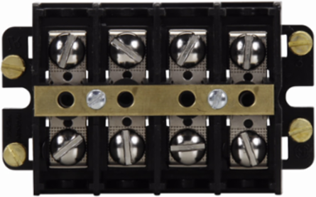 Six-Pole Panel Mount Terminal Block Connector, 600V, 60A, Nickel-Plated Brass