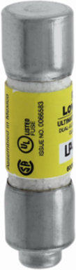 Current-Limiting Time-Delay Fuse, 10 A, Dual, Ferrule End x Ferrule End, 200 kAIC at 600 V