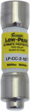 Low Peak Fuse, 2-1/2A, 600 Vac, 1.5 Inch Height, Current-limiting