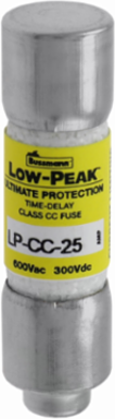 Current-limiting Time-Delay Fuse, 25 A, Ferrule End x Ferrule End, 600 Vac, 300 Vdc