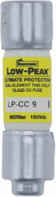Current-Limiting Time-Delay Fuse, 9 A, Dual, Ferrule End x Ferrule End, 600 Vac, 150 Vdc