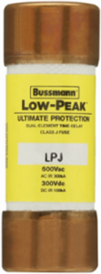 Low-Peak Fuse, 7 A, Class J, Dual, 600 V, Time Delay, 10 sec at 500%