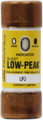 Low-Peak Fuse 7 A Class J Time Delay 600 Vac 300 Vdc Dual Ferrule End