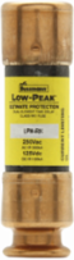 Eaton Bussmann series LPN-RK fuse, Low-peak fuse, 12 A, Dual, Class RK1, Non-indicating, Ferrule end x ferrule end, Time delay,Current-limiting, 8 sec at 500%, 300 kAIC at 250 V,100 kAIC at 125 Vdc, Standard, 10, 250 V, 125 Vdc