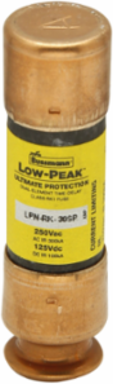 Low Peak Fuse, 5-6/10A, Dual Elements, Current-limiting, 250 Vac
