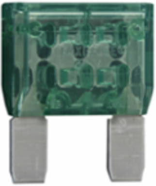 30A Automotive Blade Fuse, Fast Acting, 32 Vdc, Interrupt Rating 1 kAIC