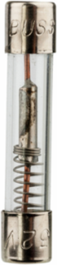 Time-Delay Fuse, 6A Amperage, 250 Vac Voltage, 1.25 Inch Length, Glass Tube Construction