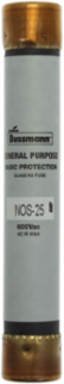 Light Duty Circuit Fuse 25 A, Class H, 50 kAIC at 600 Vac, Ferrule End