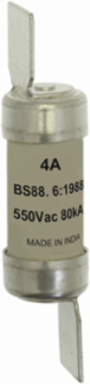 Low Voltage Fuse 550V 4A 80 kAIC Class C gL/gG Offset Blade Tag 14 x 59 mm
