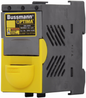 Optima Fuse Holder, 600V, 30A, Three-Pole, Thermoplastic, 1.76 Inch Depth