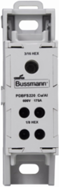 Power Distribution Block, 600 Vac, 600 Vdc, 175A, IP-20 Finger-safe, DIN Rail