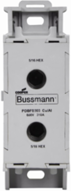 Power Distribution Block, 600 Vac/Vdc, 310A, IP-20 Finger-safe, 200 kA SCCR