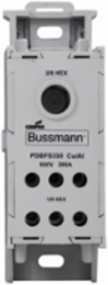 Power Distribution Block, 380A, 600 Vac/Vdc, IP-20 Finger-safe, Panel Mounted