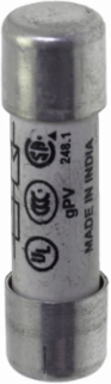 Photovoltaic Fuse, 10A, 1000 Vdc, Cylindrical, Class gPV, Yellow, Ceramic Body