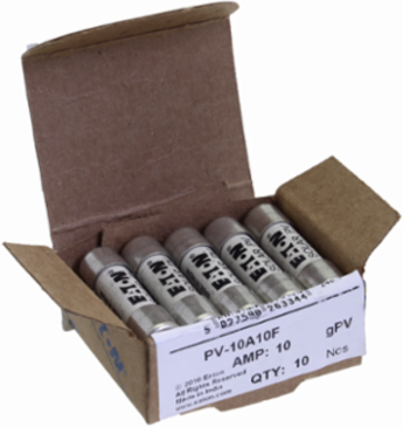 Photovoltaic Fuse, 10A, 1000 Vdc, Cylindrical, Class gPV, Yellow, Ceramic Body