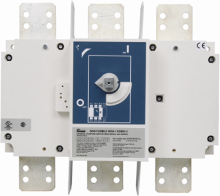 Non-Fused Rotary Disconnect Switch, 600V, 1200A, 14.75 Inch Length, Front Handle Operation