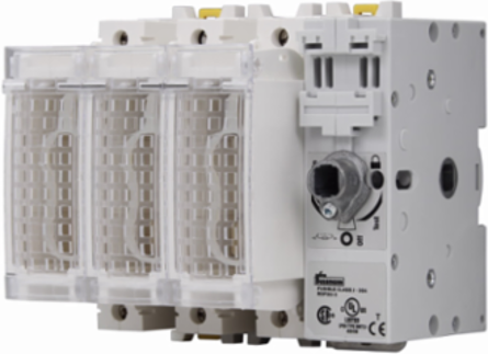 Fused Rotary Disconnect Switch 30A 600 Vac, 250 Vdc, 5.71 Inch x 4.14 Inch x 5.36 Inch